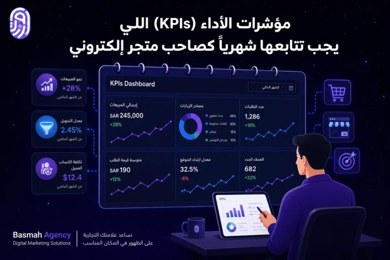 مؤشرات الأداء اللي يجب تتابعها شهرياً كصاحب متجر إلكتروني